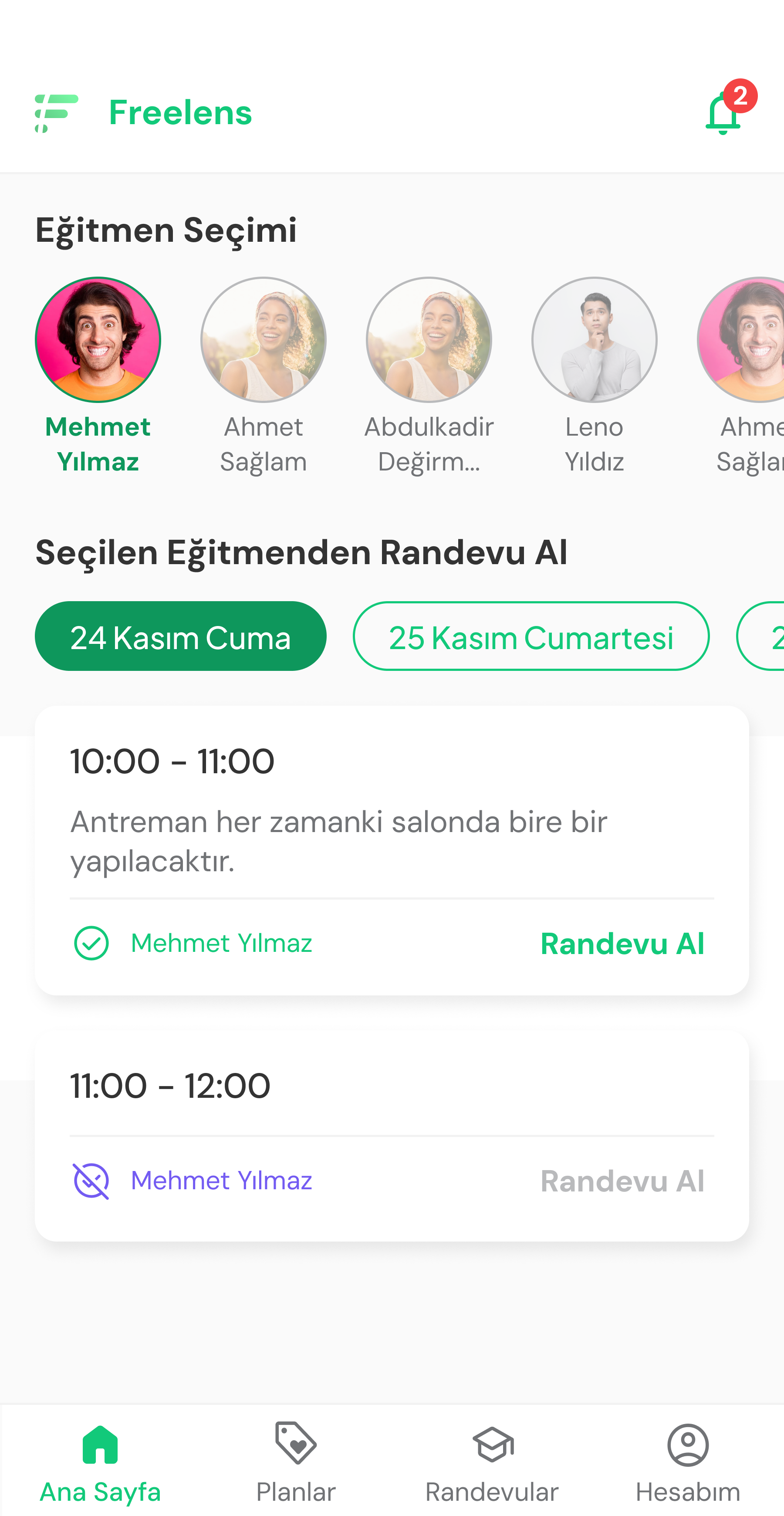Freelens Öğrenci Ekranı